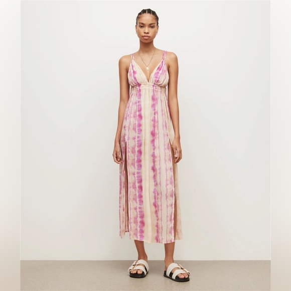 ALLSAINTS ~ Rosa Marea Tie Dye Print Dress - Picture 9 of 12